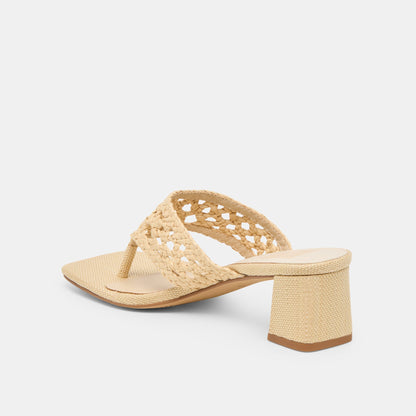 Dolce Vita Barlo Lt Natural Woven Raffia Heels