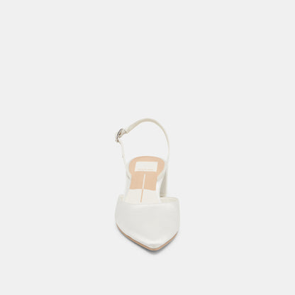 Dolce Vita Carel Off White Satin Heels