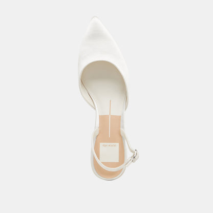Dolce Vita Carel Off White Satin Heels