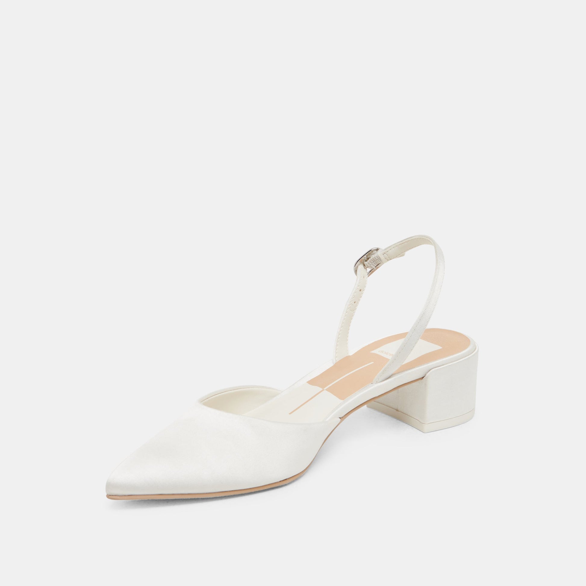 Dolce Vita Carel Off White Satin Heels