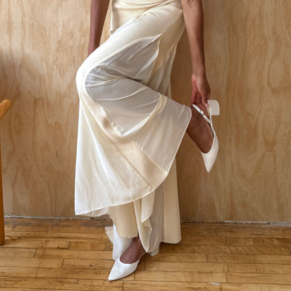 Dolce Vita Carel Off White Satin Heels