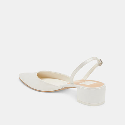 Dolce Vita Carel Off White Satin Heels