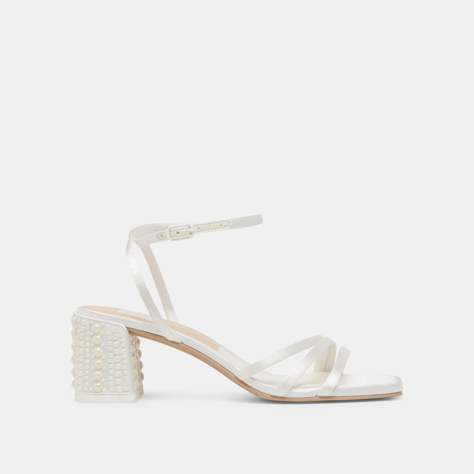 Dolce Vita YSABEL PEARL HEELS TRUE WHITE SATIN
