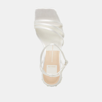 Dolce Vita YSABEL PEARL HEELS TRUE WHITE SATIN