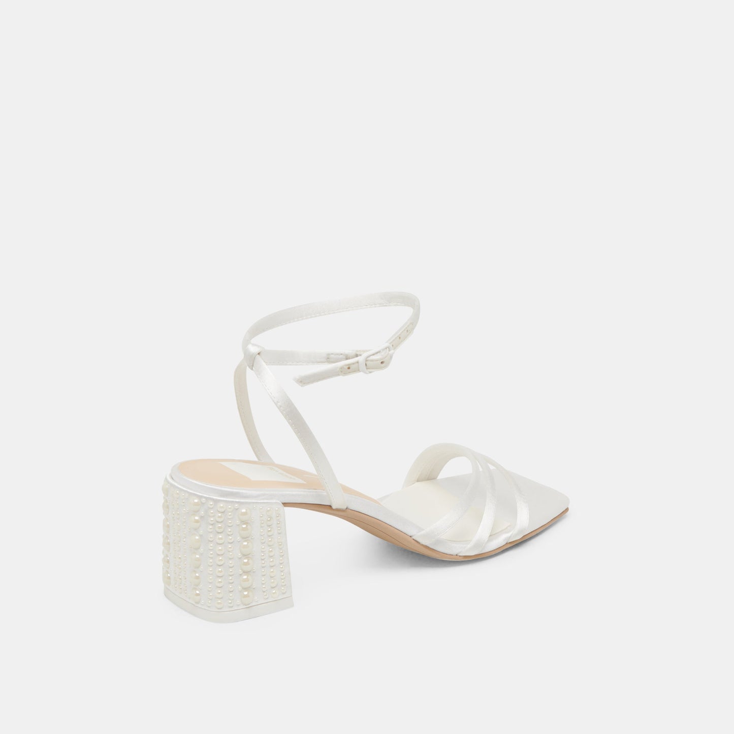 Dolce Vita YSABEL PEARL HEELS TRUE WHITE SATIN