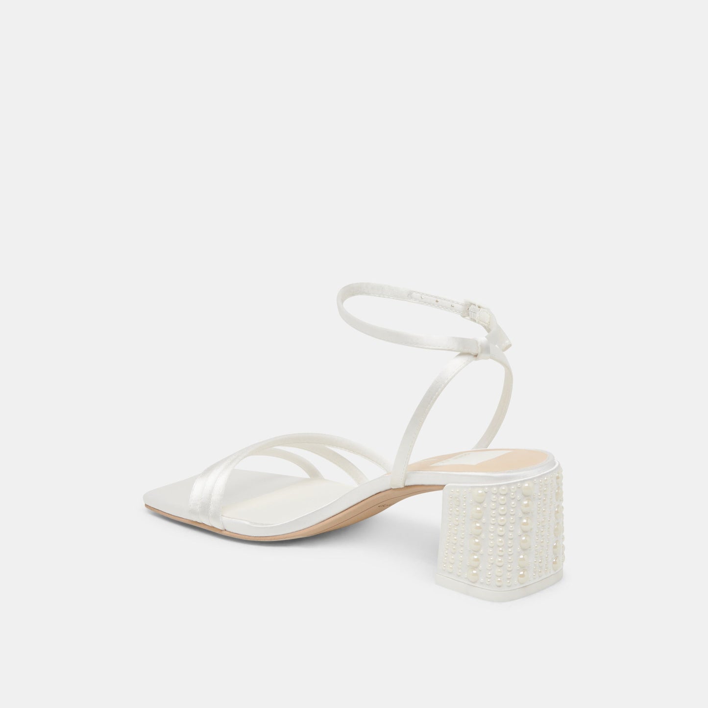 Dolce Vita YSABEL PEARL HEELS TRUE WHITE SATIN