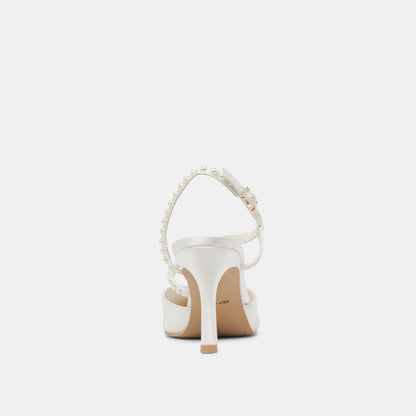 Dolce Vita KAMRA PEARL HEELS TRUE WHITE SATIN