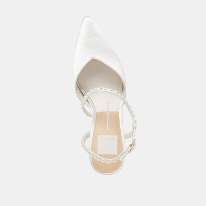 Dolce Vita KAMRA PEARL HEELS TRUE WHITE SATIN