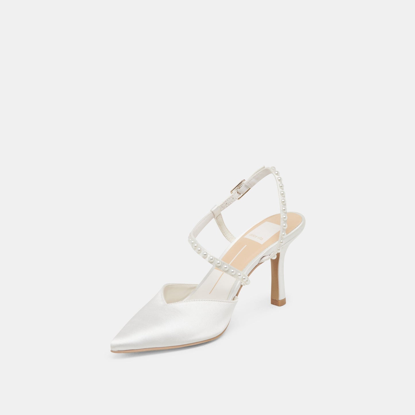Dolce Vita KAMRA PEARL HEELS TRUE WHITE SATIN