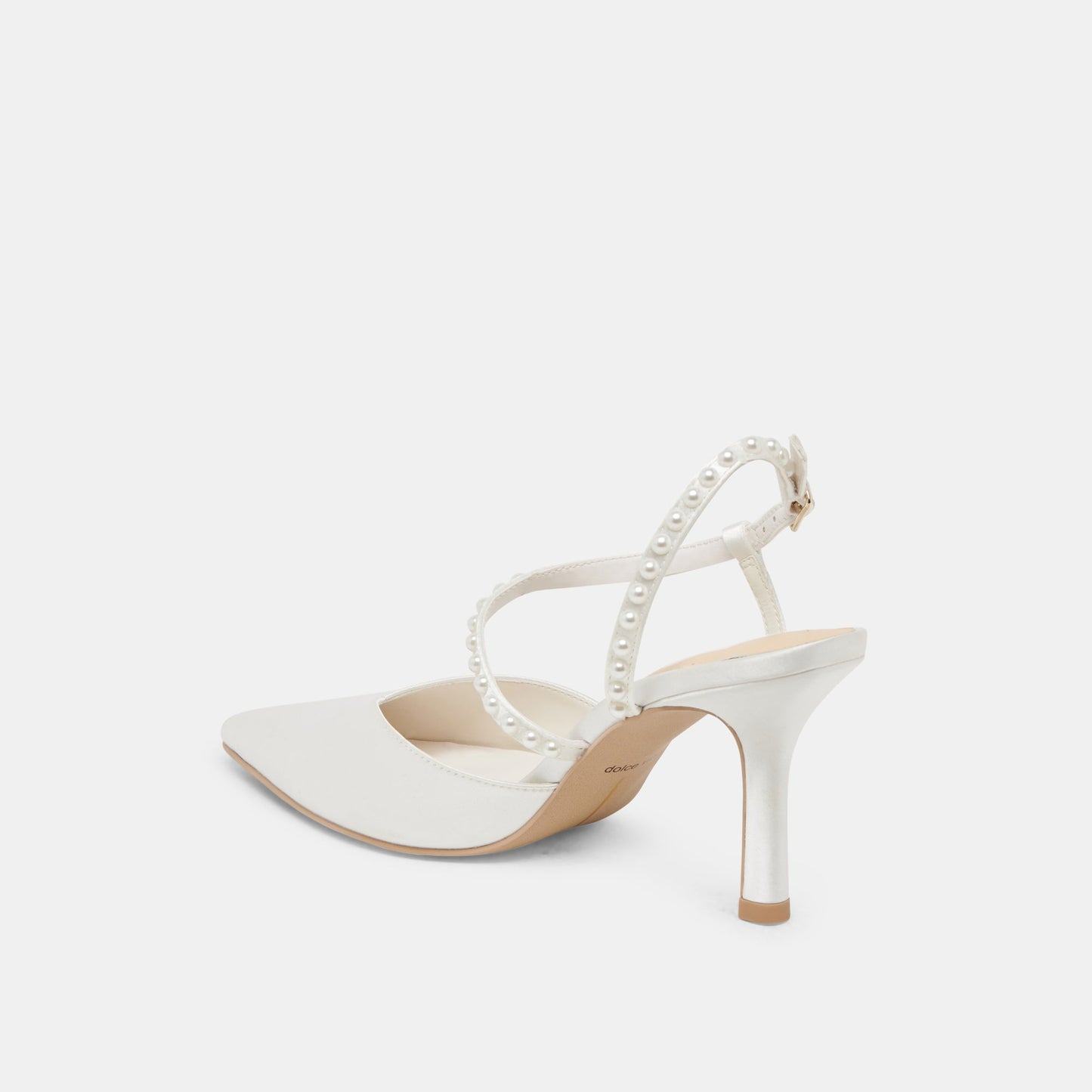 Dolce Vita KAMRA PEARL HEELS TRUE WHITE SATIN