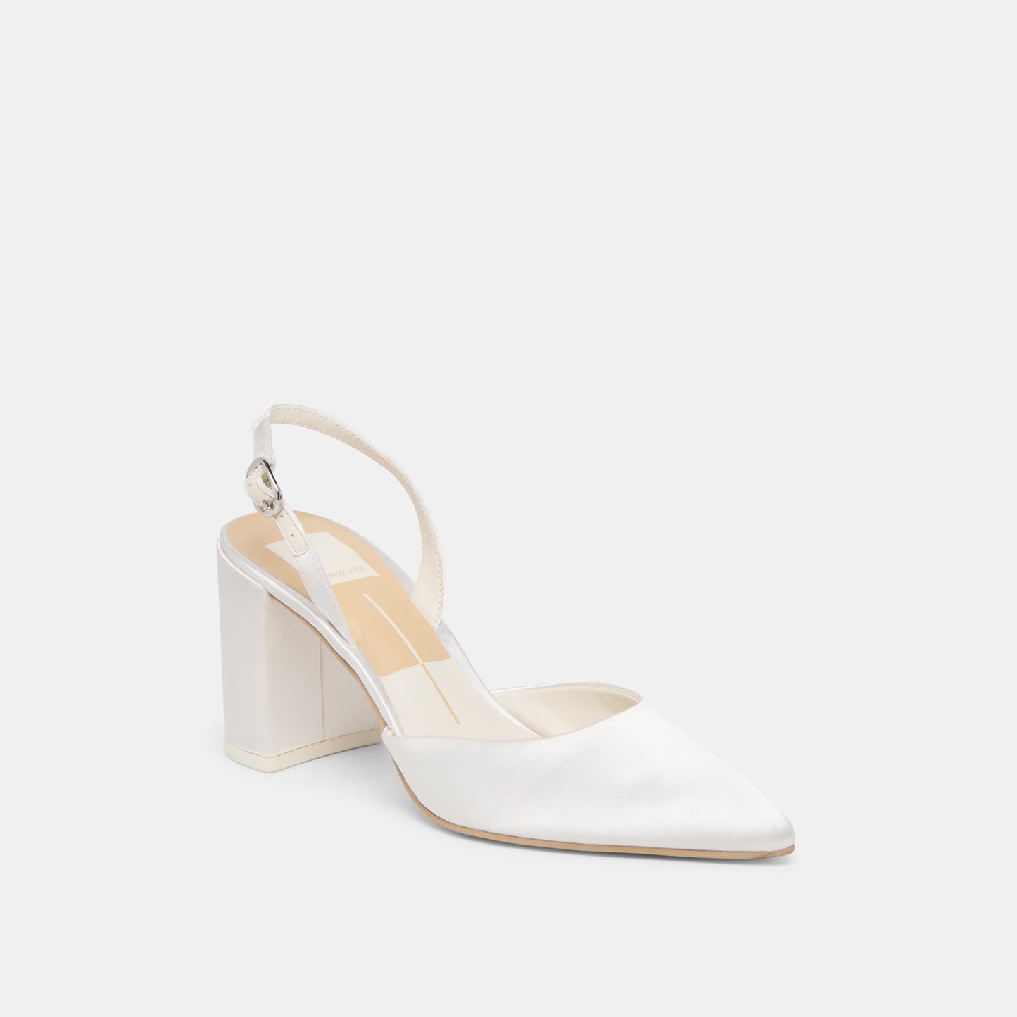 Dolce Vita Carel True White Satin High Heels