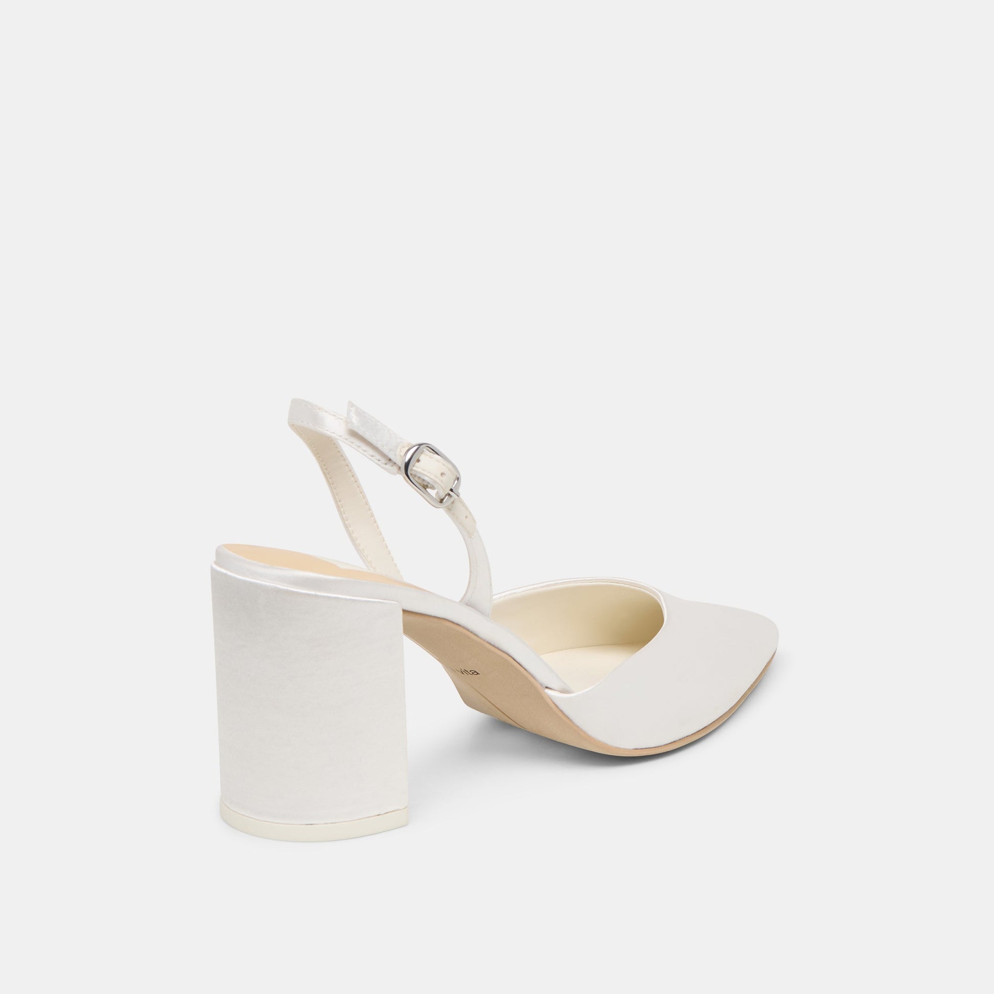 Dolce Vita Carel True White Satin High Heels