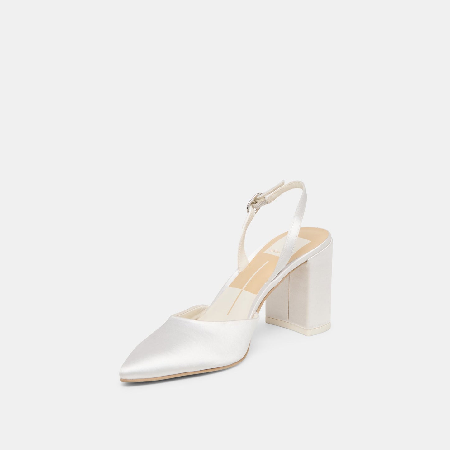Dolce Vita Carel True White Satin High Heels