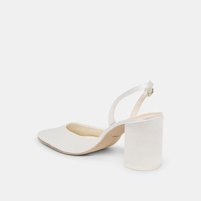 Dolce Vita Carel True White Satin High Heels