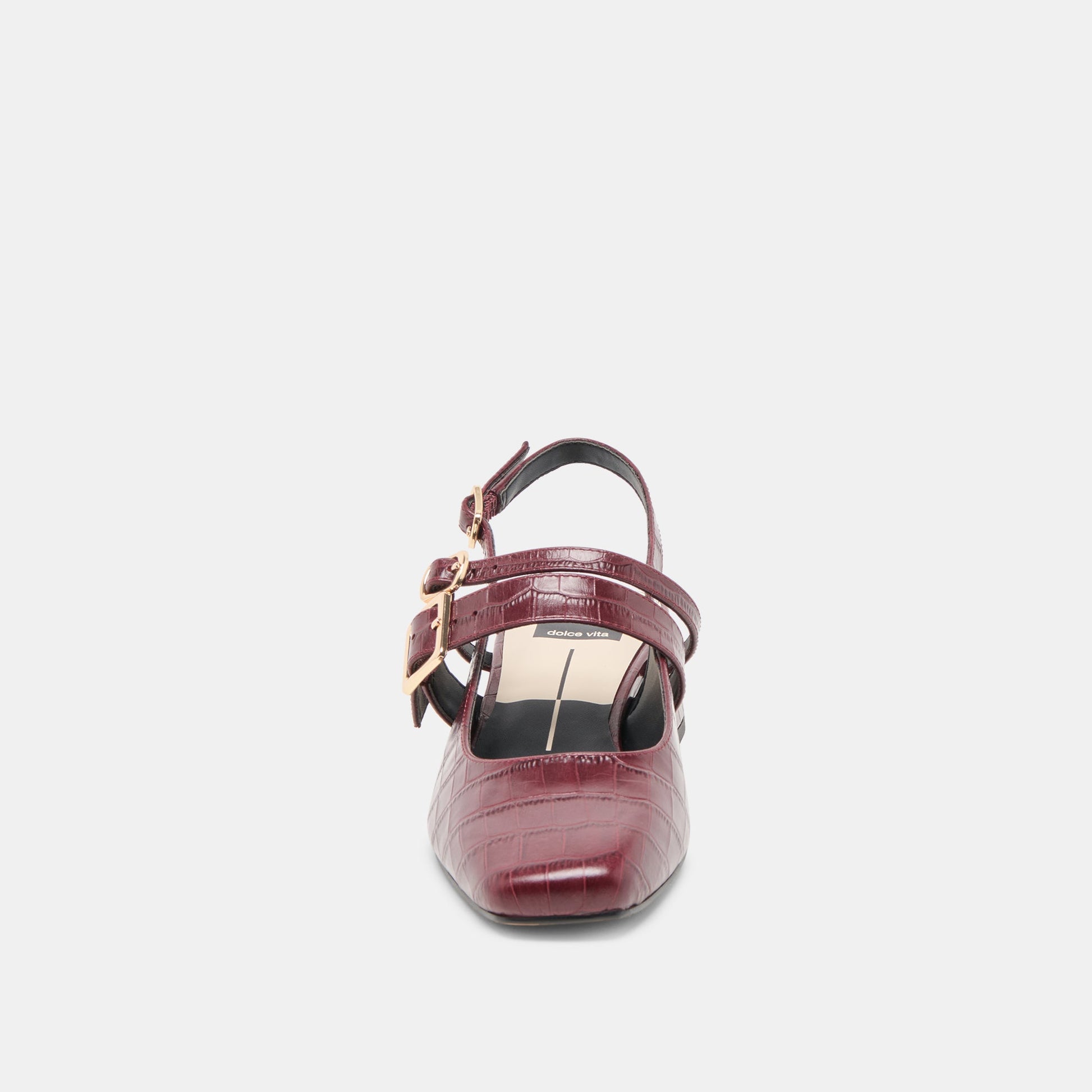 Dolce Vita Patzy Oxblood Embossed Leather Heels