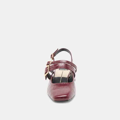 Dolce Vita Patzy Oxblood Embossed Leather Heels