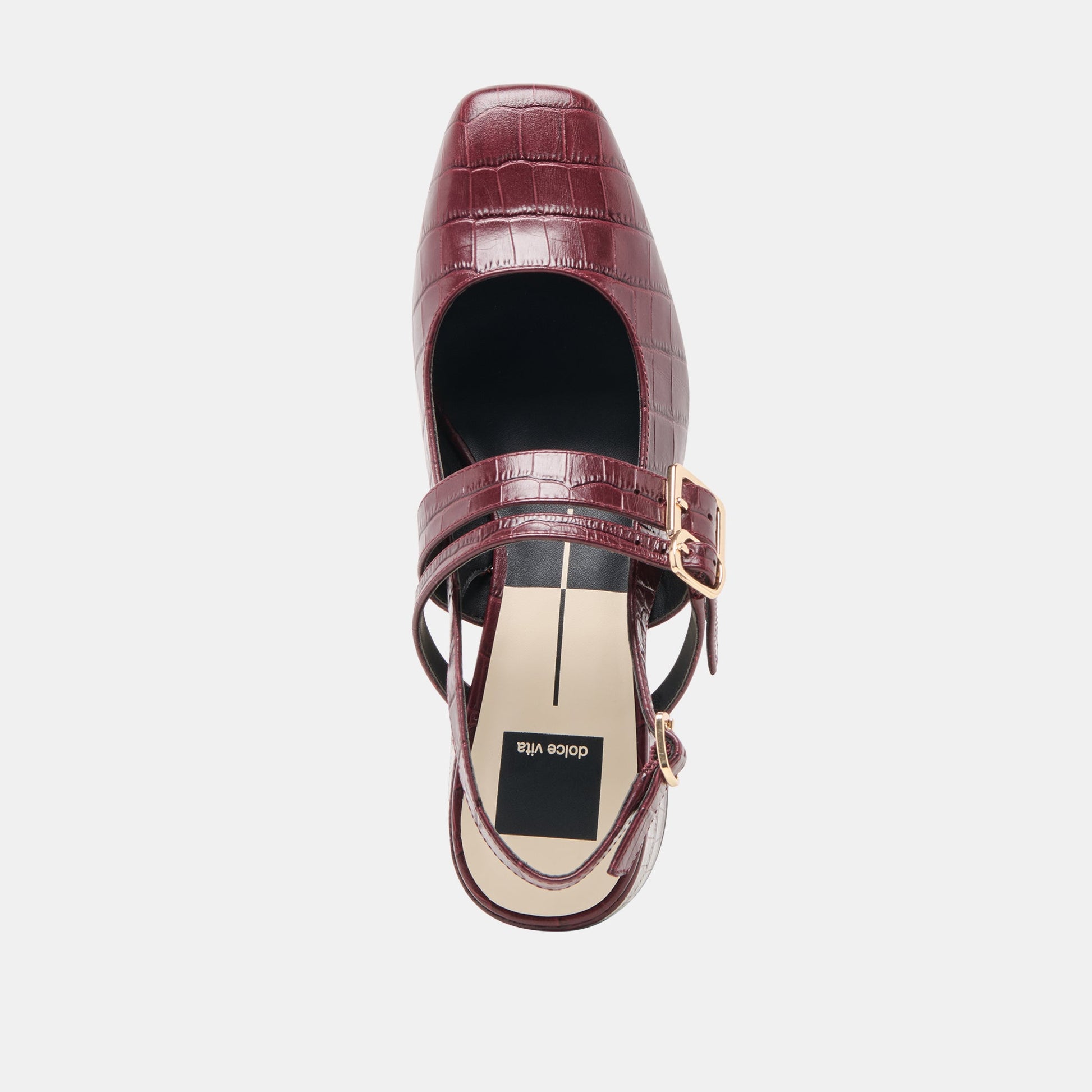 Dolce Vita Patzy Oxblood Embossed Leather Heels