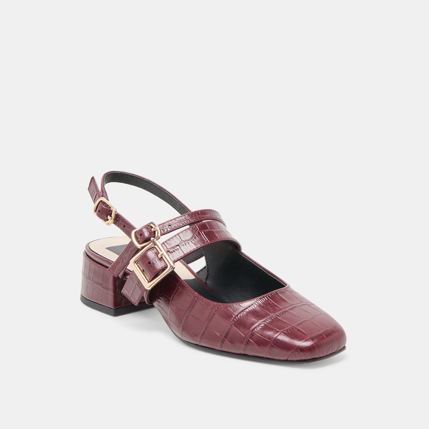 Dolce Vita Patzy Oxblood Embossed Leather Heels