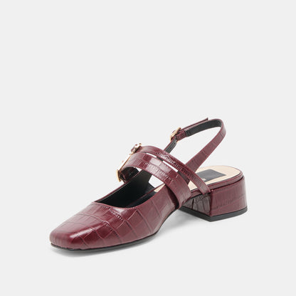 Dolce Vita Patzy Oxblood Embossed Leather Heels