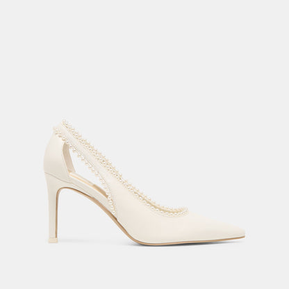 Dolce Vita Kelson Pearl True White Leather Heels