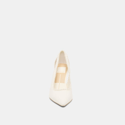 Dolce Vita Kelson Pearl True White Leather Heels