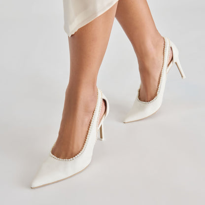 Dolce Vita Kelson Pearl True White Leather Heels