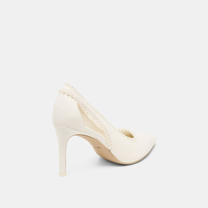 Dolce Vita Kelson Pearl True White Leather Heels