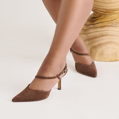 Dolce Vita Kamra Dk Brown Suede Heels