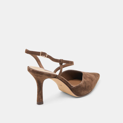 Dolce Vita Kamra Dk Brown Suede Heels