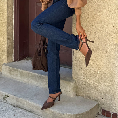 Dolce Vita Kamra Dk Brown Suede Heels