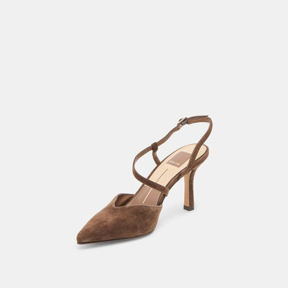 Dolce Vita Kamra Dk Brown Suede Heels