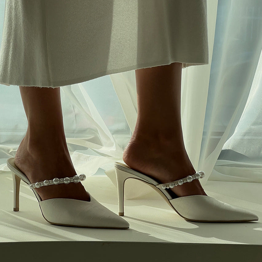 Dolce Vita KANIKA Pearl Heels Vanilla Silk
