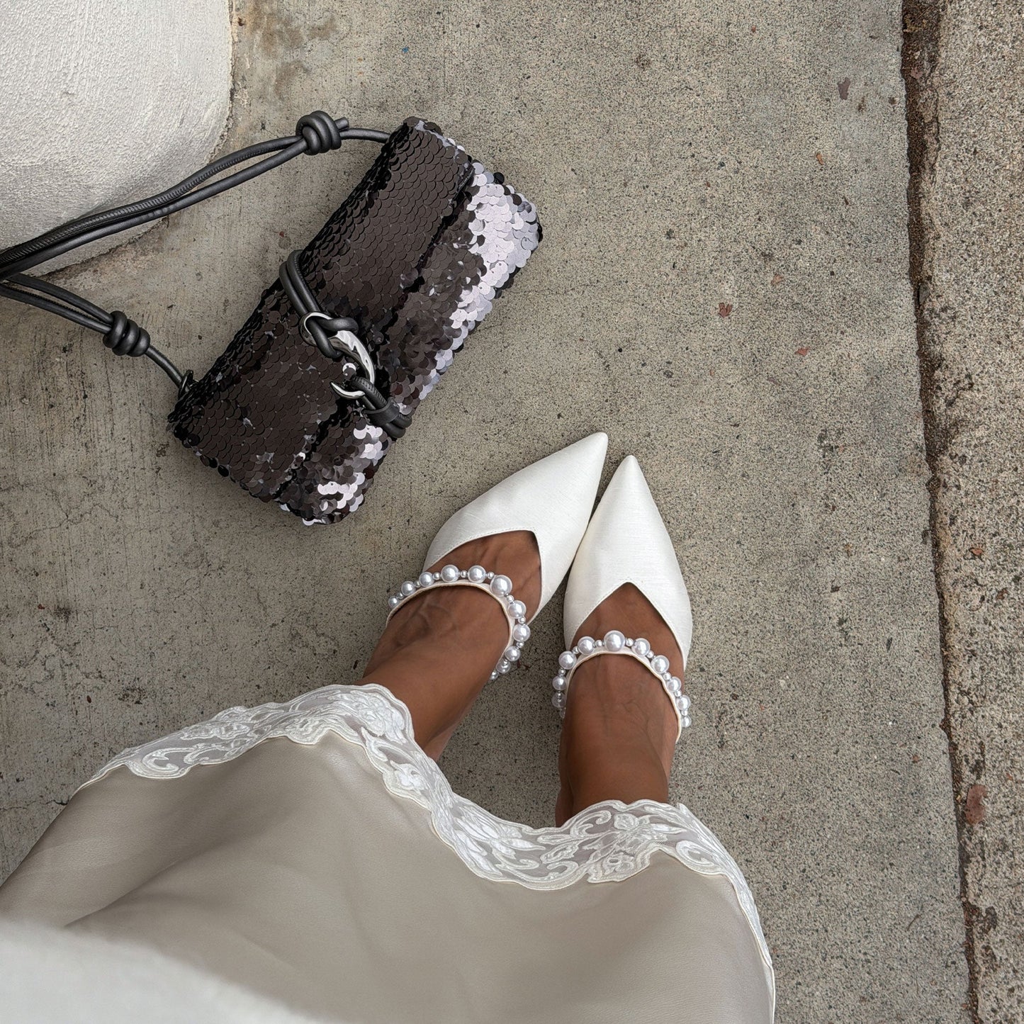 Dolce Vita KANIKA Pearl Heels Vanilla Silk