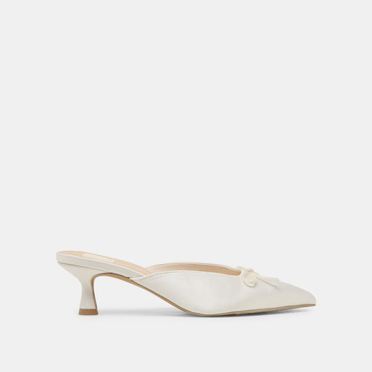 Dolce Vita Cleo Off White Satin Heels