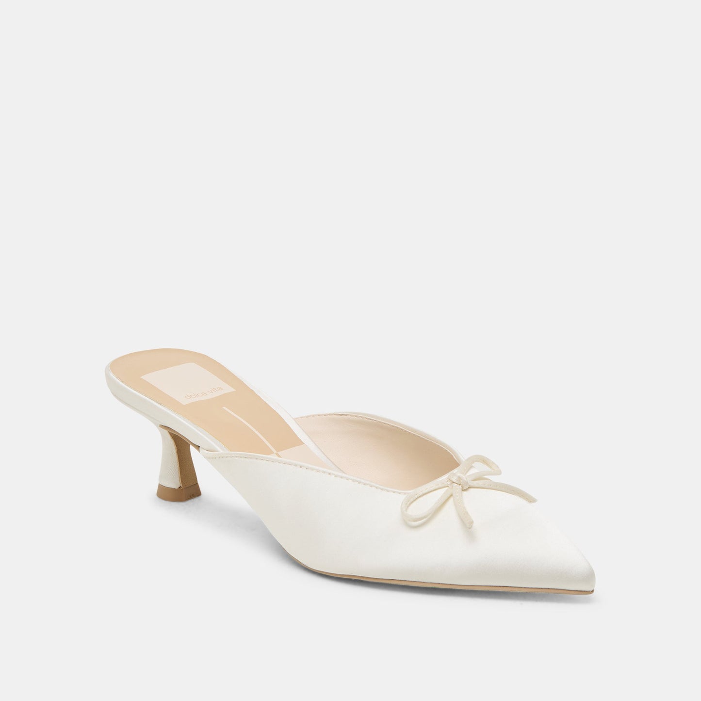 Dolce Vita Cleo Off White Satin Heels