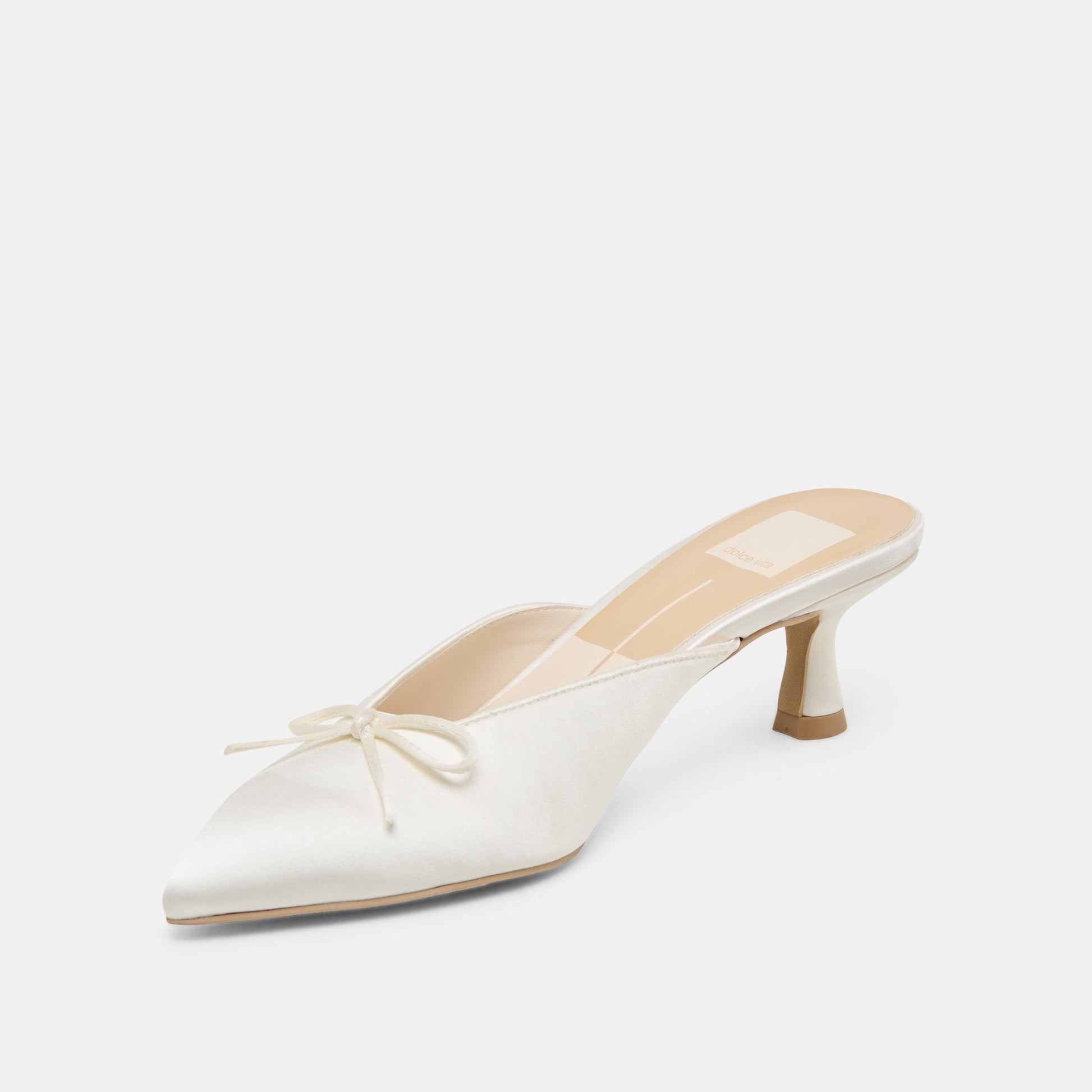 Dolce Vita Cleo Off White Satin Heels