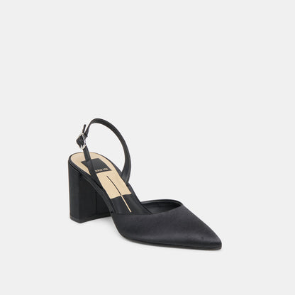 Dolce Vita Carel Onyx Satin High Heels