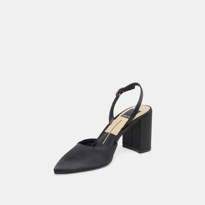 Dolce Vita Carel Onyx Satin High Heels