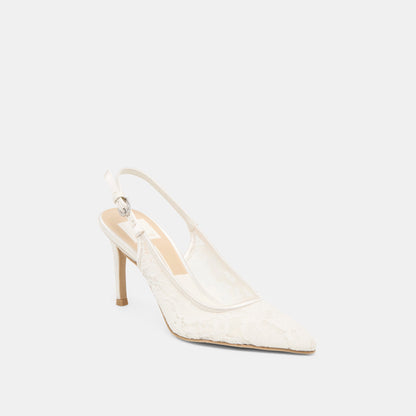 Dolce Vita Yami True White Lace Heels