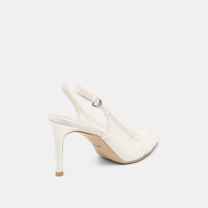 Dolce Vita Yami True White Lace Heels