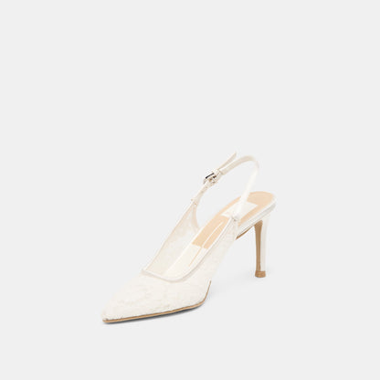 Dolce Vita Yami True White Lace Heels