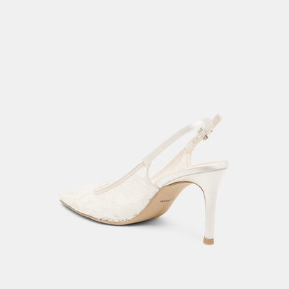Dolce Vita Yami True White Lace Heels