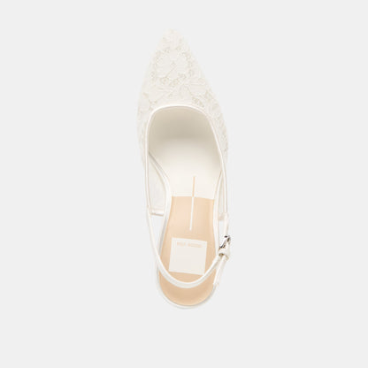 Dolce Vita Yami True White Lace Heels