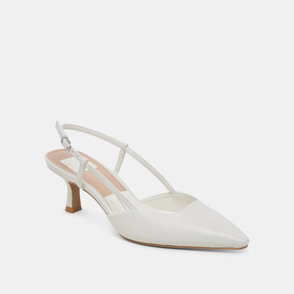 Dolce Vita Odela White Leather Heels