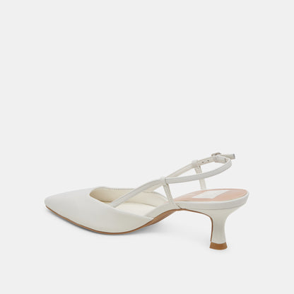 Dolce Vita Odela White Leather Heels