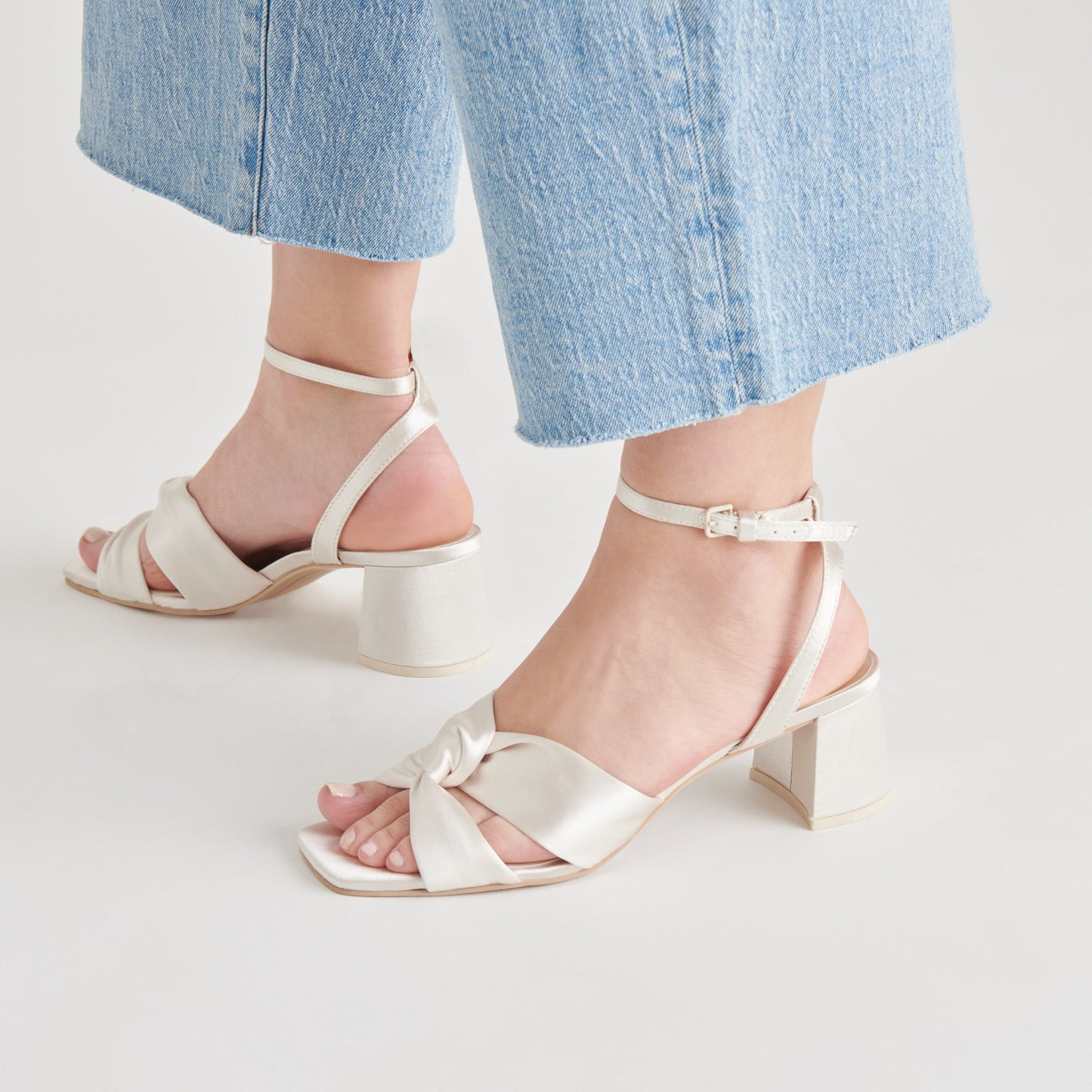 Dolce Vita Brenna Ivory Satin Heels