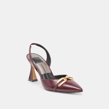 Dolce Vita Malik Cranberry Crinkle Patent Heels