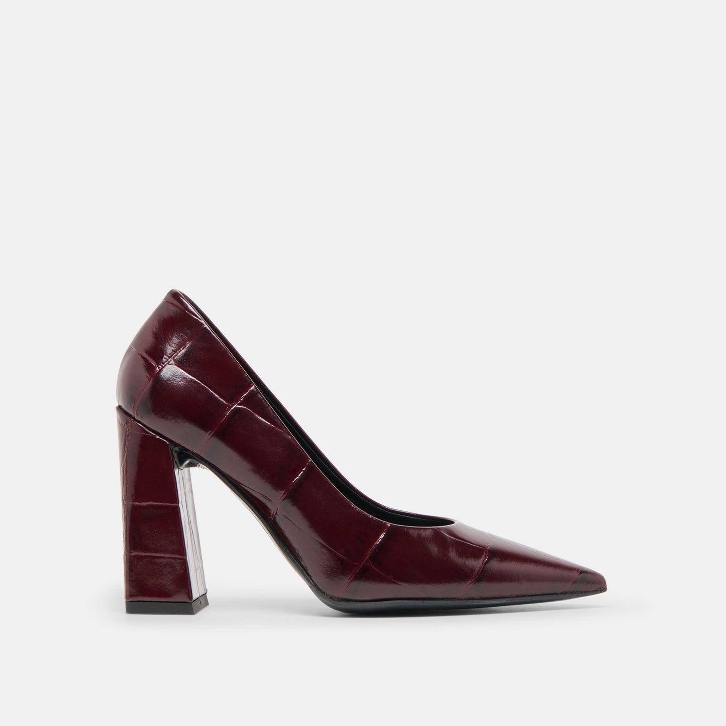 Dolce Vita Misty Burgundy Croco Embossed Leather Heels
