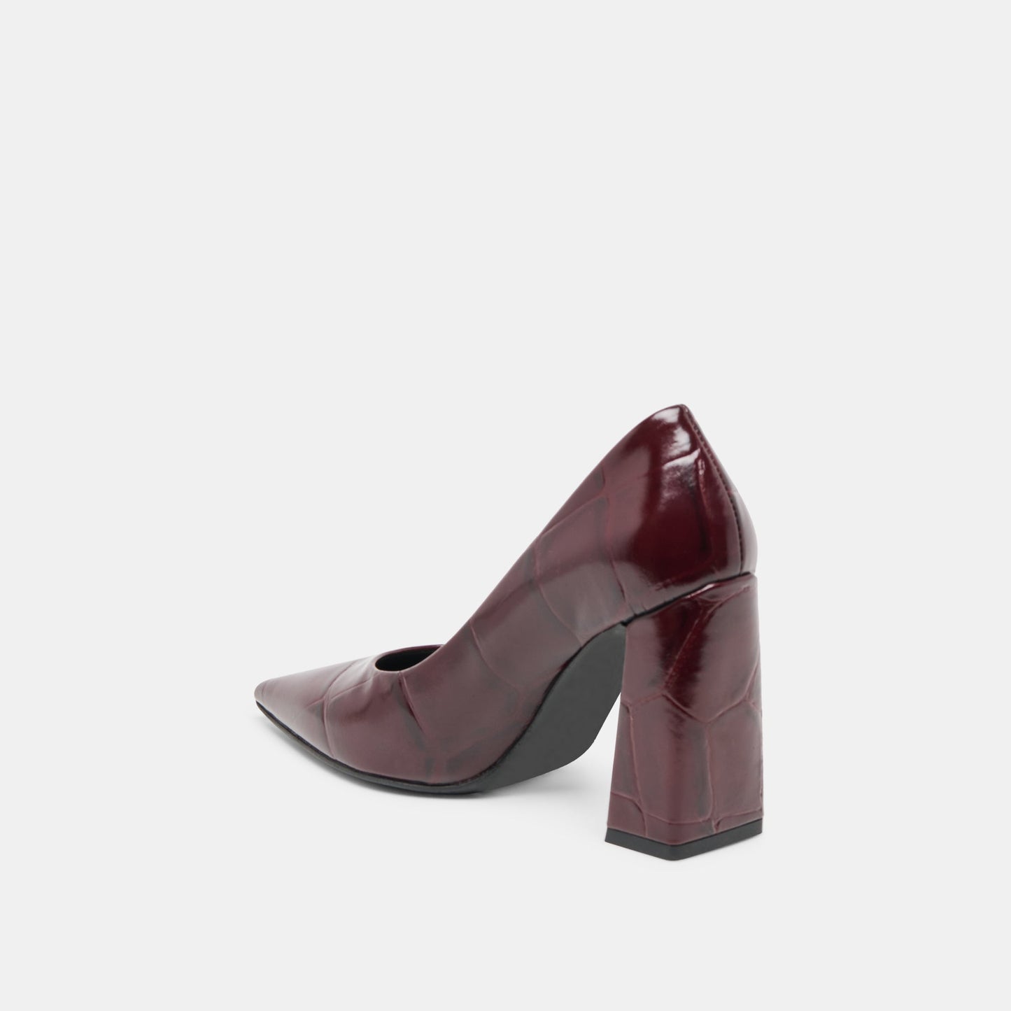 Dolce Vita Misty Burgundy Croco Embossed Leather Heels