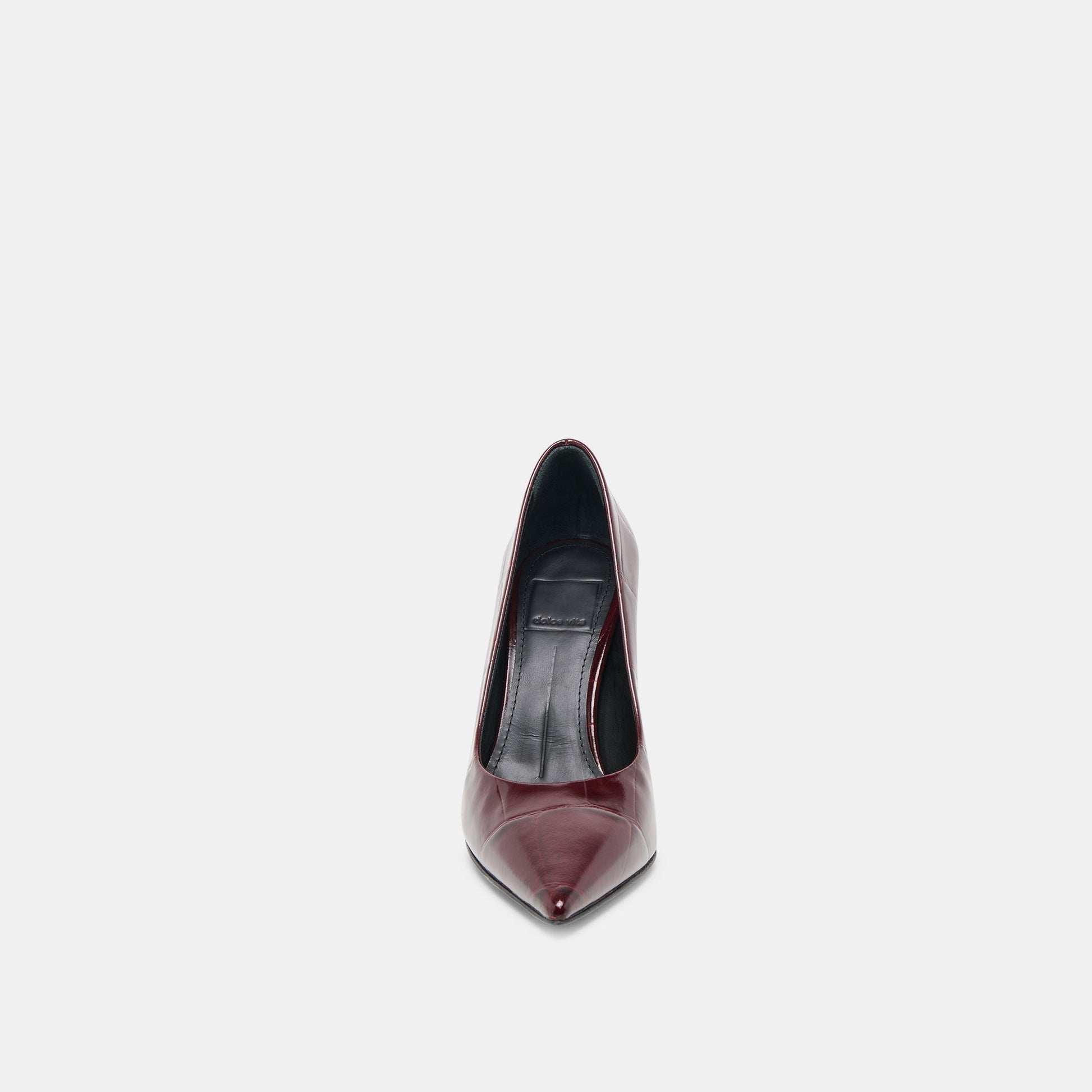 Dolce Vita Misty Burgundy Croco Embossed Leather Heels